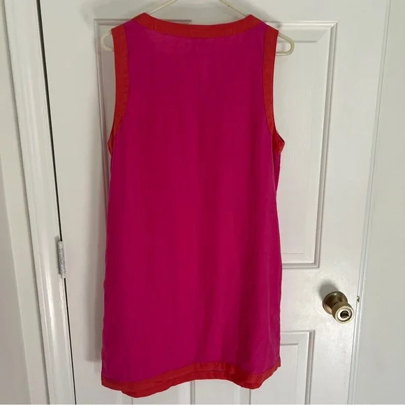 The Sigrid Olsen 100% Linen Sleeveless Shift Dress medium pink orange - Picture 2 of 4